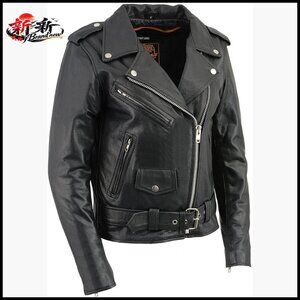 Premium Cowhide Leather Motorcycle Riding Jacket with Zip Out Liner